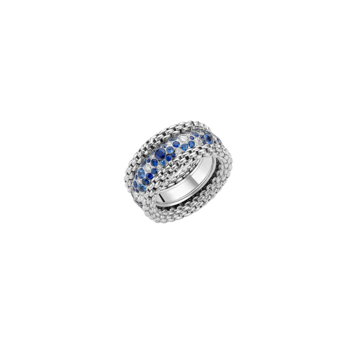 Ring with Diamonds & Blue Sapphires