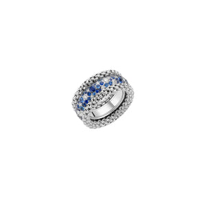Ring with Diamonds & Blue Sapphires
