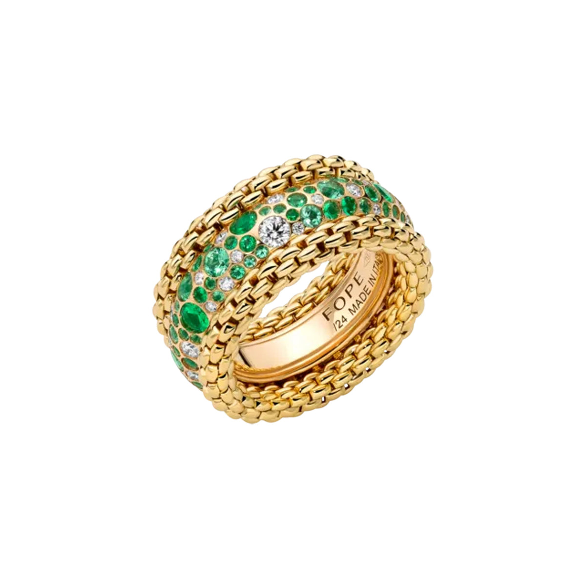 Ring with Diamonds And Emeralds