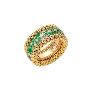 Ring with Diamonds And Emeralds