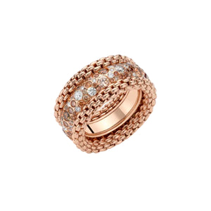 Ring with White And Brown Diamonds