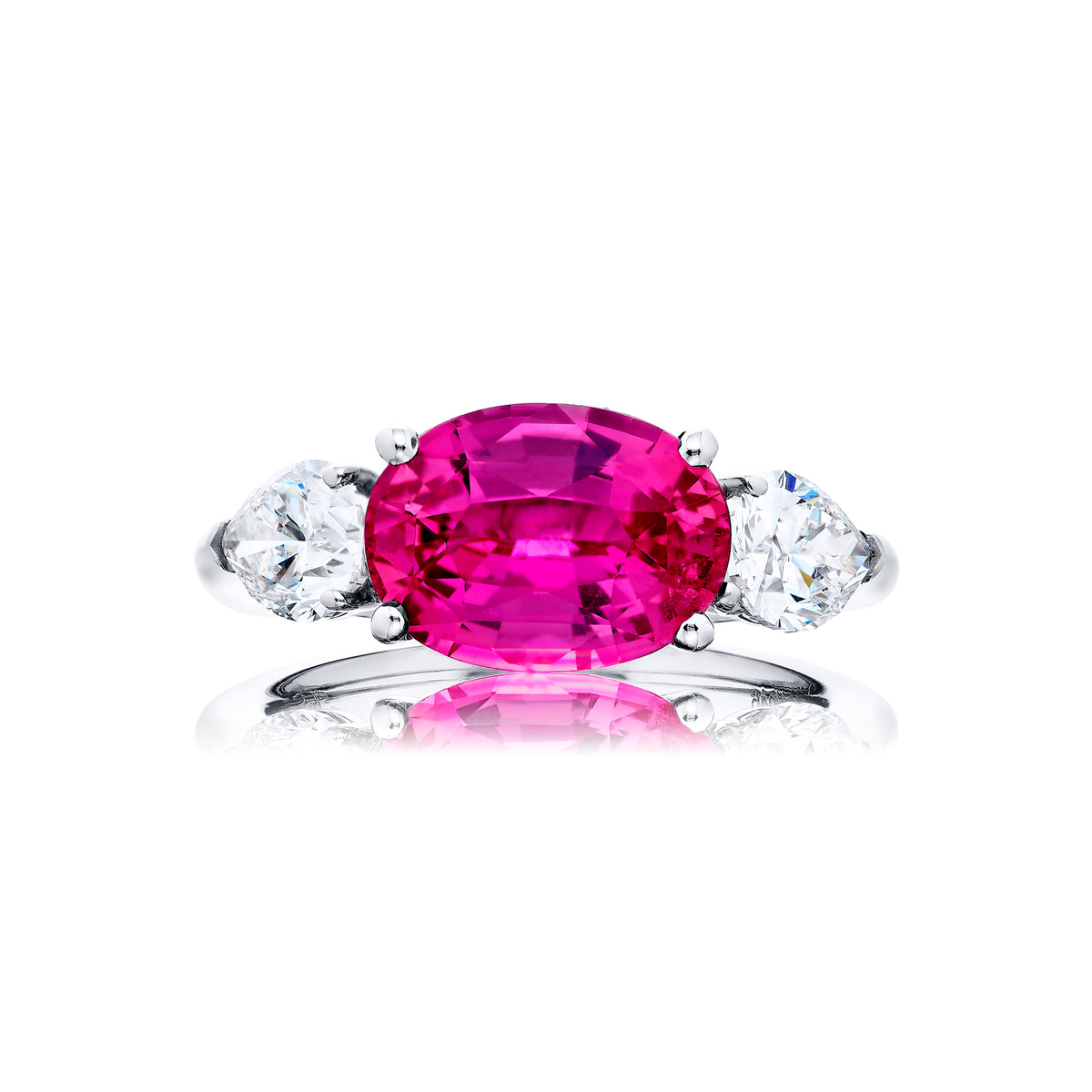 JB Star Platinum Padparadscha Sapphire and Diamond Ring - 7264/046