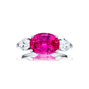 JB Star Platinum Padparadscha Sapphire and Diamond Ring - 7264/046