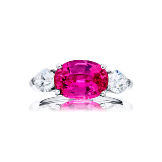 JB Star Platinum Padparadscha Sapphire and Diamond Ring - 7264/046 thumbnail
