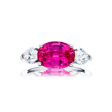 JB Star Platinum Padparadscha Sapphire and Diamond Ring - 7264/046