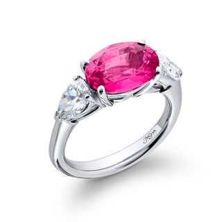 JB Star Platinum Padparadscha Sapphire and Diamond Ring - 7264/046 thumbnail