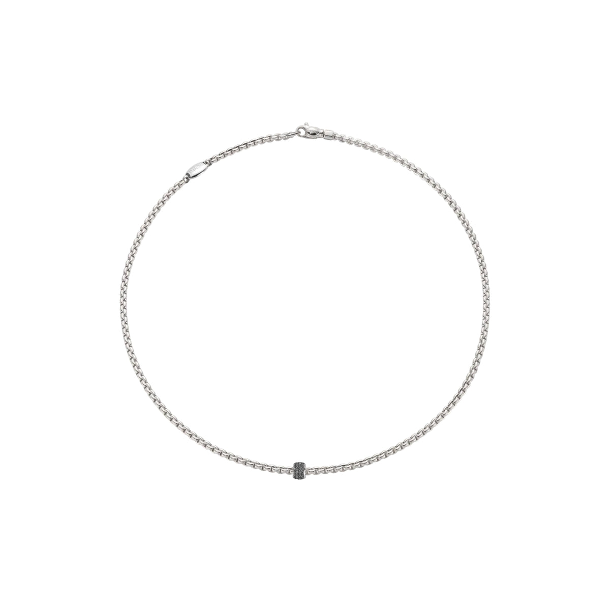 Gold Necklace with Black Diamonds