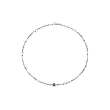 Gold Necklace with Black Diamonds
