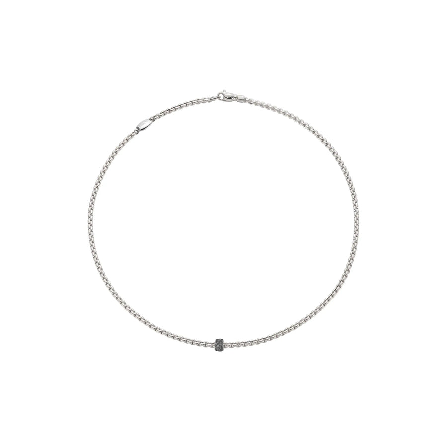 Gold Necklace with Black Diamonds
