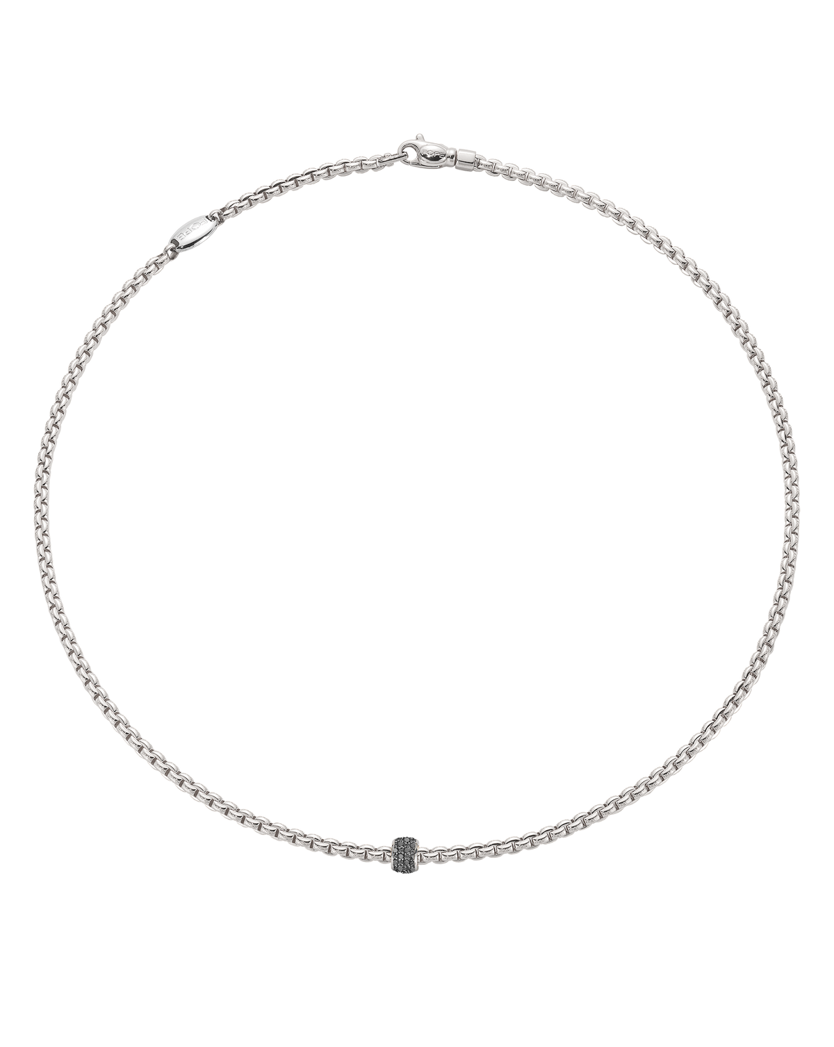 Gold necklace with black diamonds