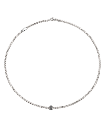 Gold necklace with black diamonds