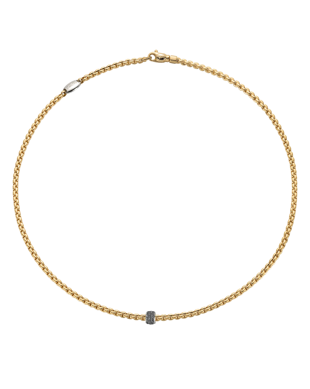 Gold necklace with black diamonds