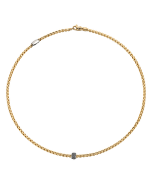 Gold necklace with black diamonds
