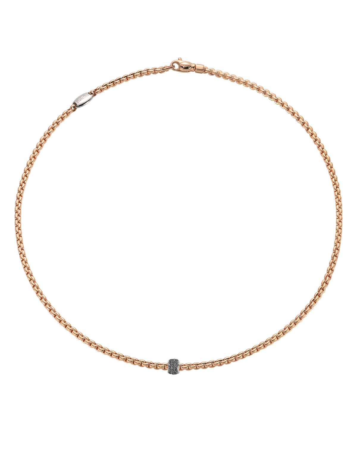 Gold necklace with black diamonds