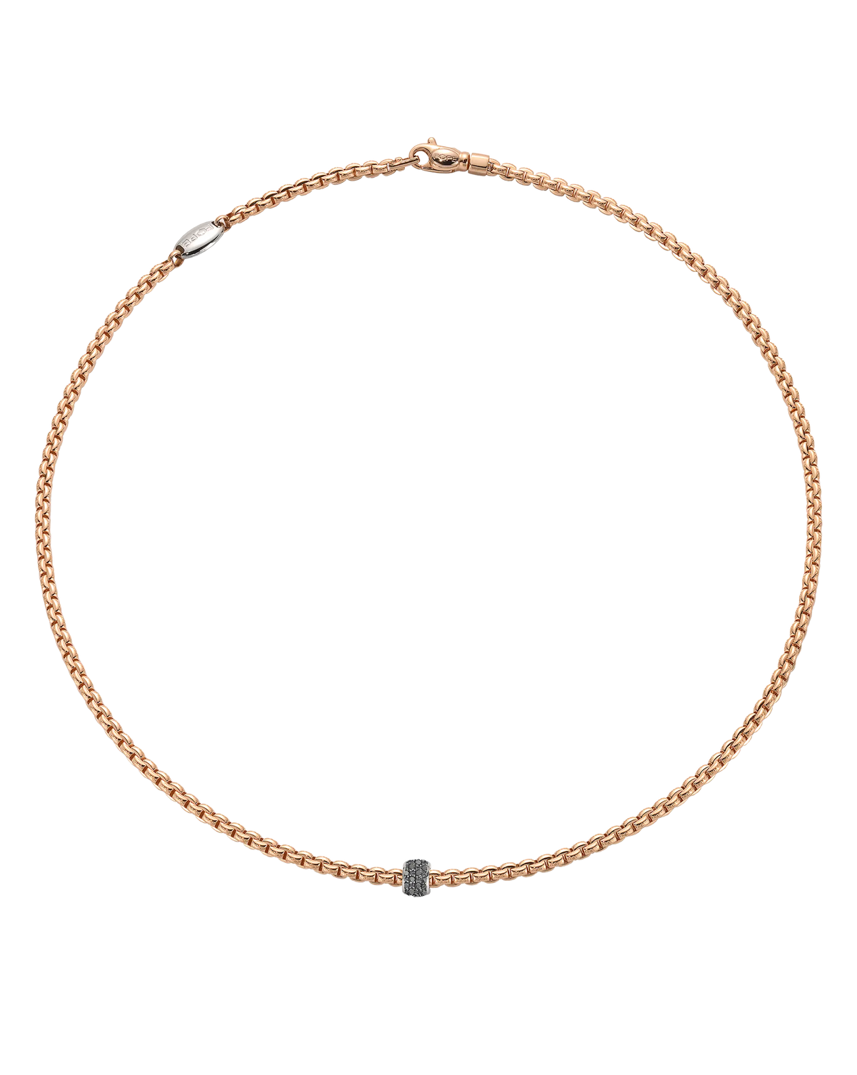 Gold necklace with black diamonds