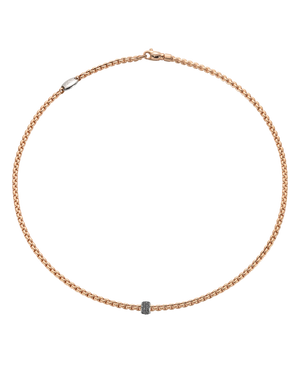 Gold necklace with black diamonds