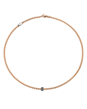 Gold necklace with black diamonds