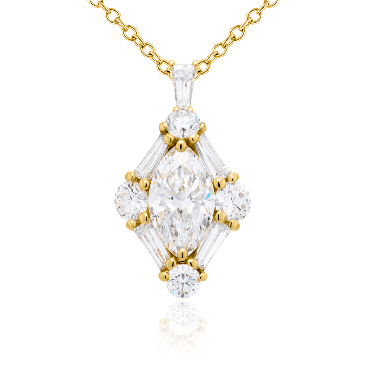JB Star 18K Yellow Gold Diamond Necklace - 7313/037
