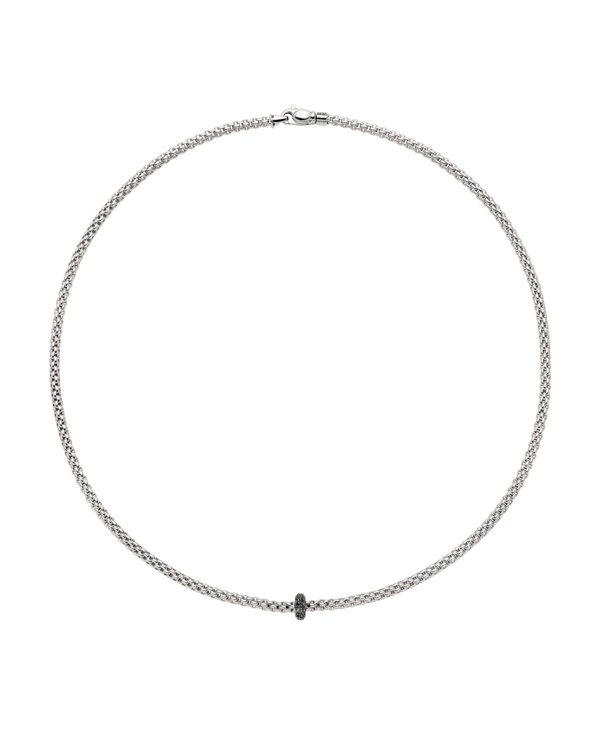 Gold necklace with black diamonds
