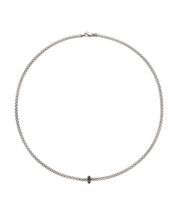 Gold necklace with black diamonds