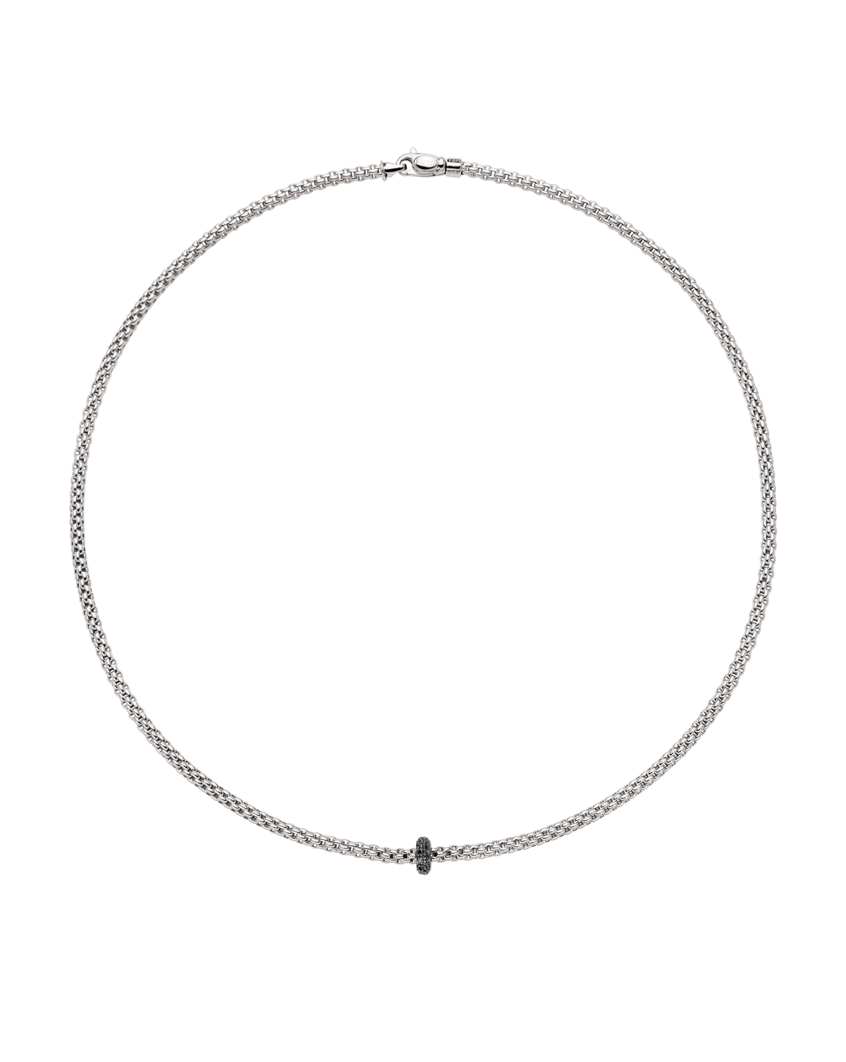 Gold necklace with black diamonds