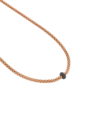 Gold necklace with black diamonds thumbnail