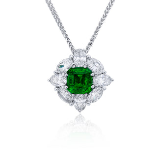 JB Star Platinum Emerald and Diamond Necklace - 7455/015 thumbnail