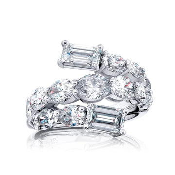 JB Star Platinum Diamond, Emerald Ring - 7512/013