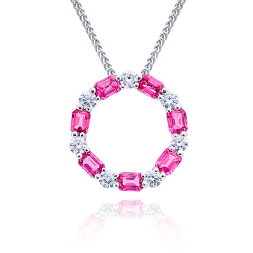 JB Star Platinum Pink Sapphire and Diamond Necklace - 7518/001