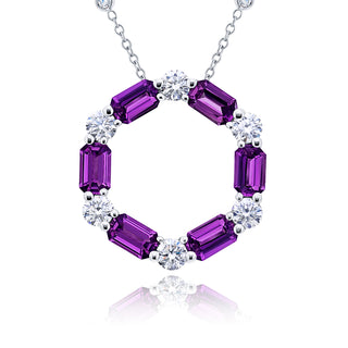 JB Star Platinum Sapphire and Diamond Necklace - 7529/015 thumbnail