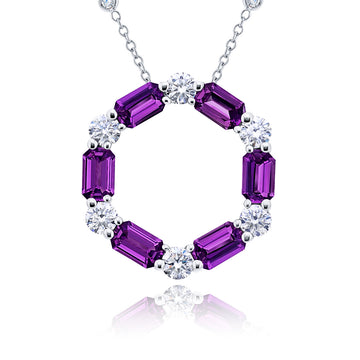 JB Star Platinum Purple Sapphire and Diamond Necklace - 7529/015
