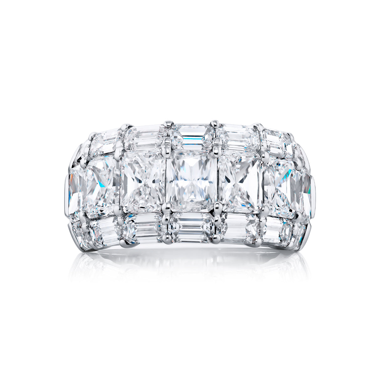 JB Star Platinum Emerald and Diamond Ring - 7543/001