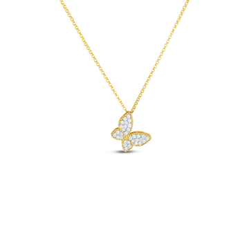 18K Yellow/white Gold Princess Diamond Butterfly Pendant Roberto Coin
