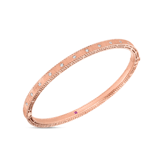 18K Gold Princess Diamond Satin Bangle thumbnail