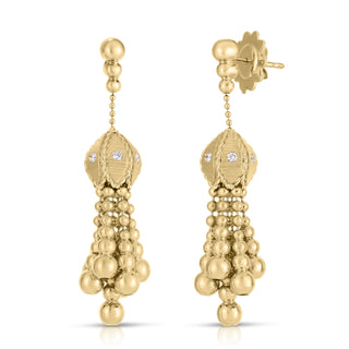 18K YELLOW GOLD PRINCESS DIAMOND TASSEL EARRINGS thumbnail