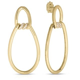 18K YELLOW GOLD CIALOMA DIAMOND ACCENT OVAL DOOR KNOCKER EARRINGS thumbnail