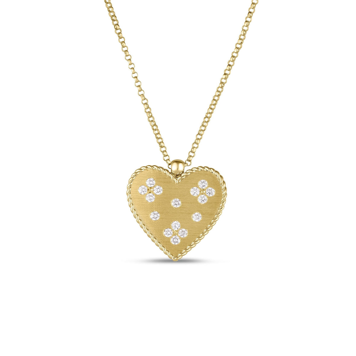 18K Yellow Gold Venetian Princess Medium Heart Medallion Necklace