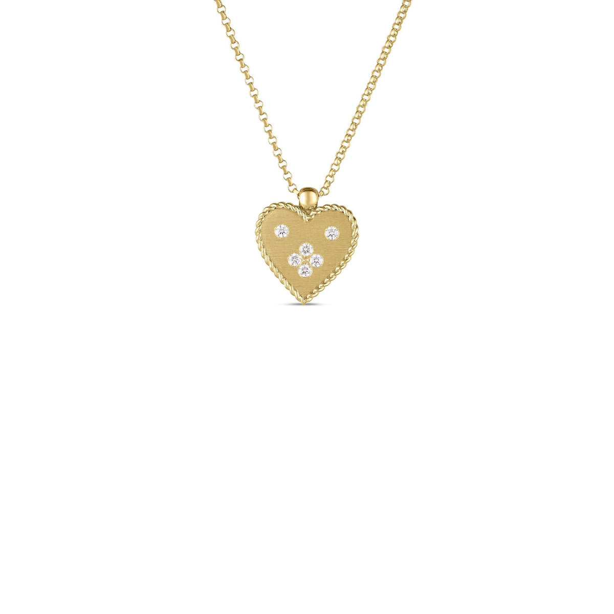 18K Yellow Gold Venetian Princess Small Heart Medallion Necklace