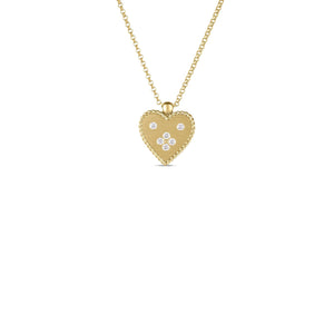 18K Yellow Gold Venetian Princess Small Heart Medallion Necklace