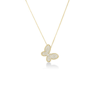 18k Yellow Gold Jasmine Pave Diamond Butterfly Necklace thumbnail
