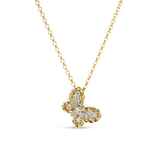 18K Yellow Gold Jasmine Pave Diamond Butterfly Necklace thumbnail