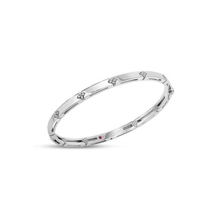 18k White Gold Love In Verona Narrow Diamond Bangle thumbnail