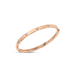 18k Rose Gold Love In Verona Narrow Diamond Bangle