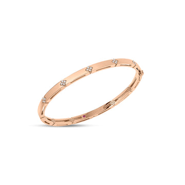 18k Rose Gold Love In Verona Narrow Diamond Bangle
