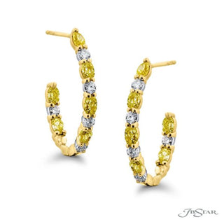 JB Star Fancy Yellow Diamond Hoop Earrings - 7882-001 thumbnail