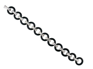 Platinum Black Jade Diamond Bracelet