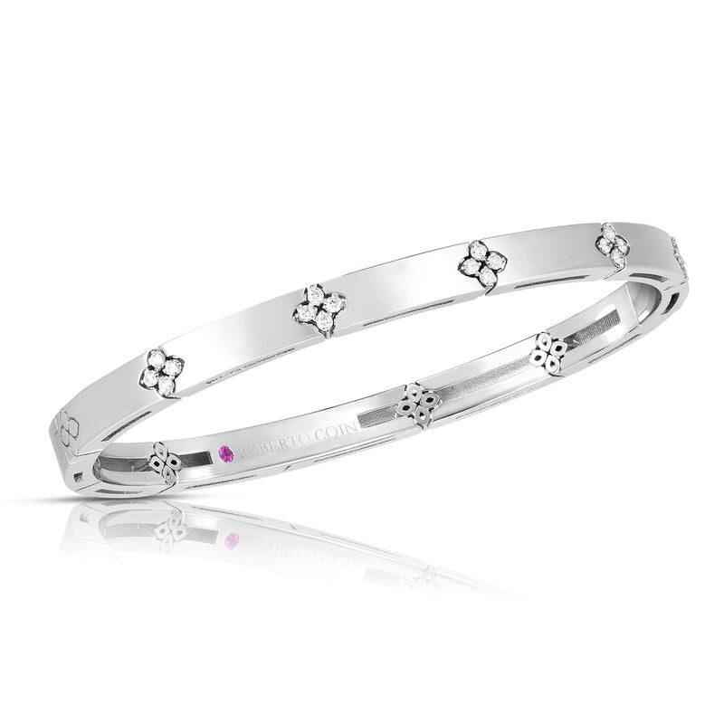 18k White Gold Love In Verona Diamond Bangle