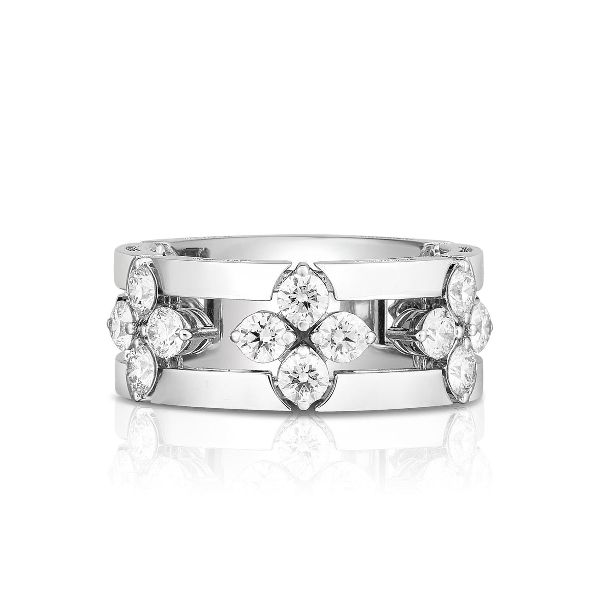 18K White Gold Love In Verona Diamond Open Frame Ring