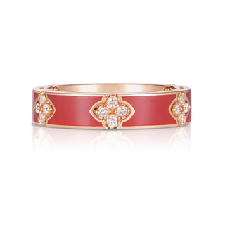 18k Rose Gold Love In Verona Diamond & Coral Enamel Ring thumbnail