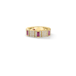 18k White Gold Obelisco Pave Diamond & Ruby Ring thumbnail